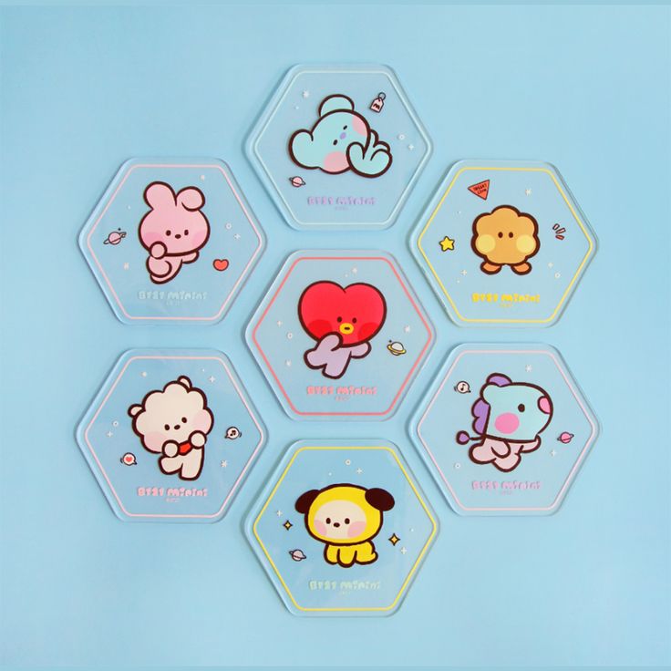 BT21 minini Hexagon Acrylic Coaster