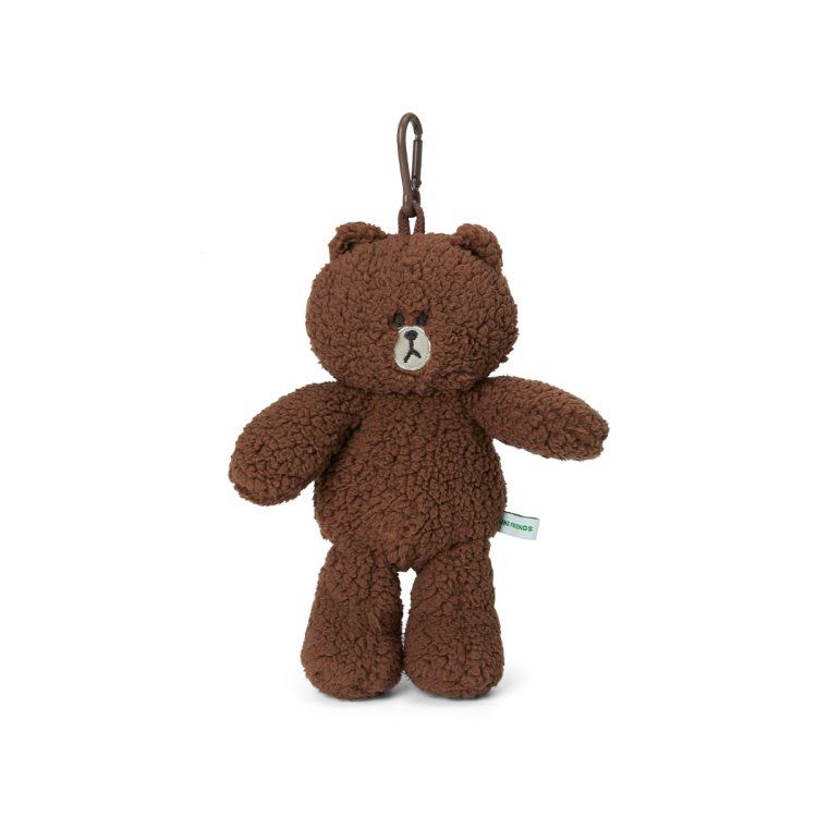 LINE FRIENDS HUG BROWN BAG CHARM POUCH