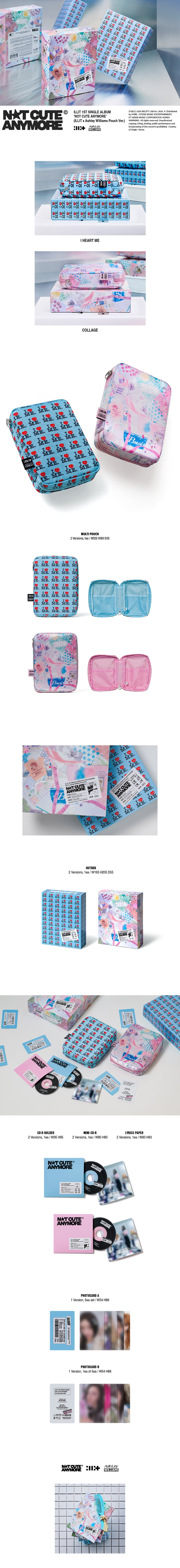 [PRE-ORDER] ILLIT 1st Single Album [NOT CUTE ANYMORE] (ILLIT x Ashley Williams Pouch Ver.)