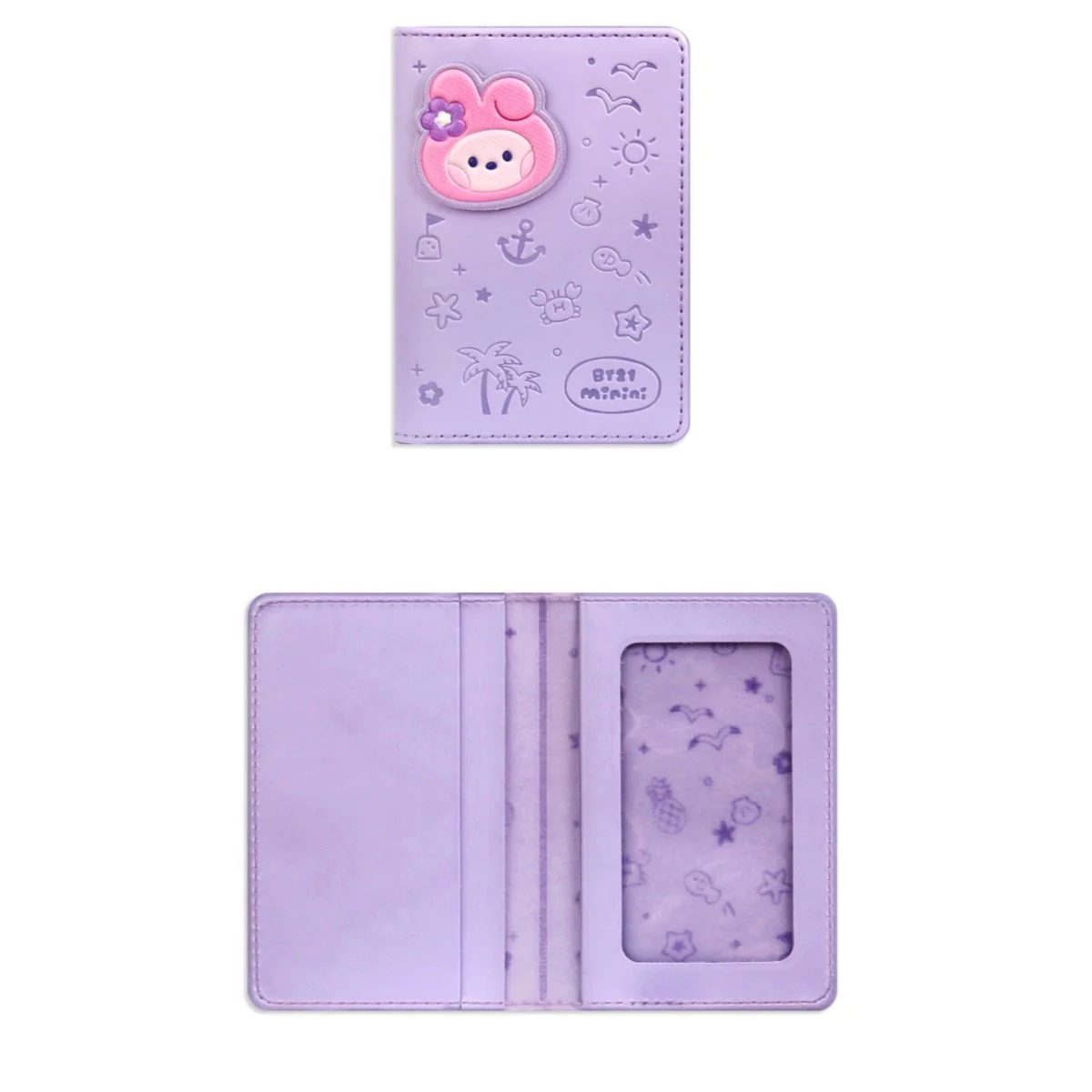 BT21 minini LEATHER PATCH CARD CASE [VACANCE]