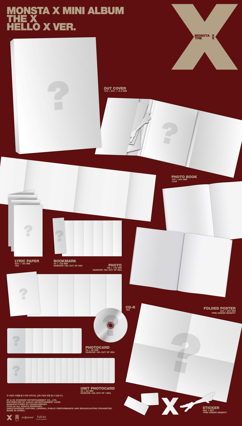 [Pre-Order] MONSTA X 13TH MINI ALBUM [THE X]