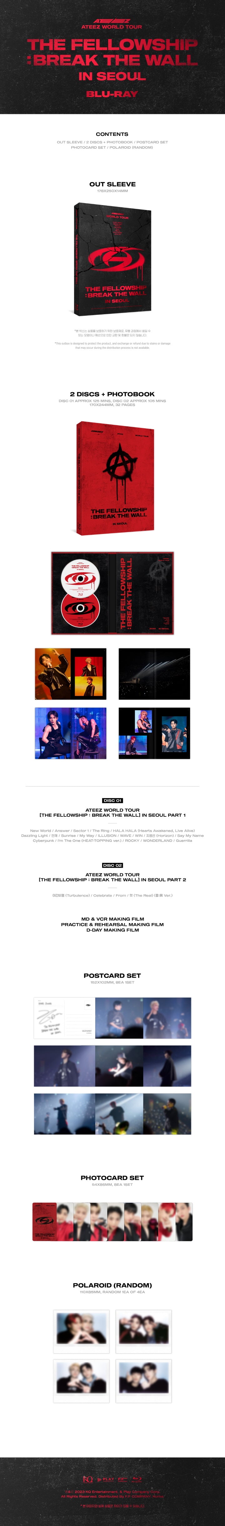 ATEEZ - [ATEEZ WORLD TOUR (THE FELLOWSHIP : BREAK THE WALL) IN SEOUL] Blu-ray