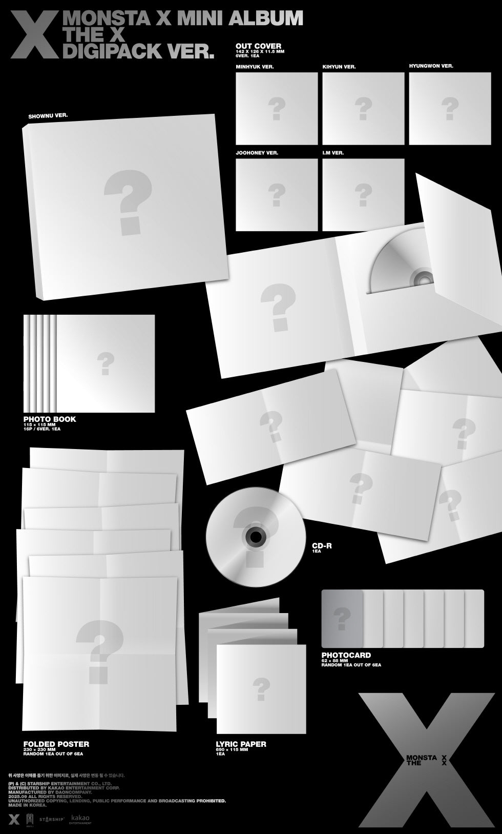 [Pre-Order] MONSTA X 13TH MINI ALBUM [THE X] (DIGIPACK VER.) (LIMITED EDITION)