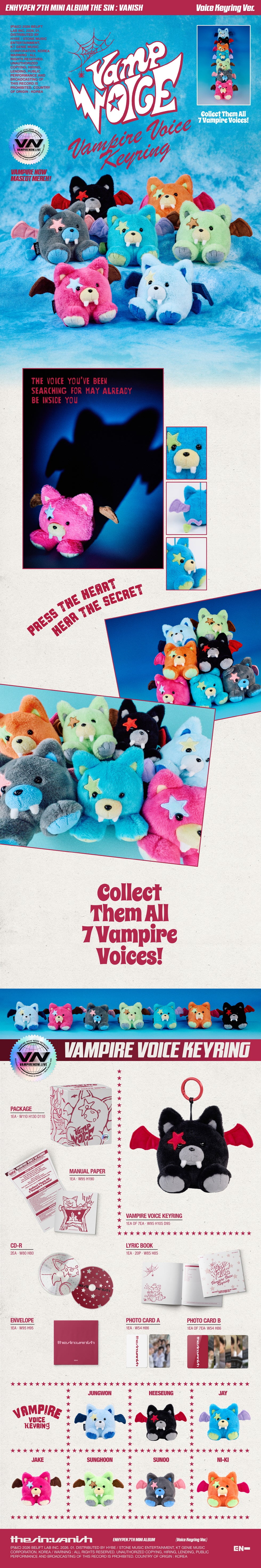 [PRE-ORDER] ENHYPEN [THE SIN : VANISH] (Voice Keyring Ver.)