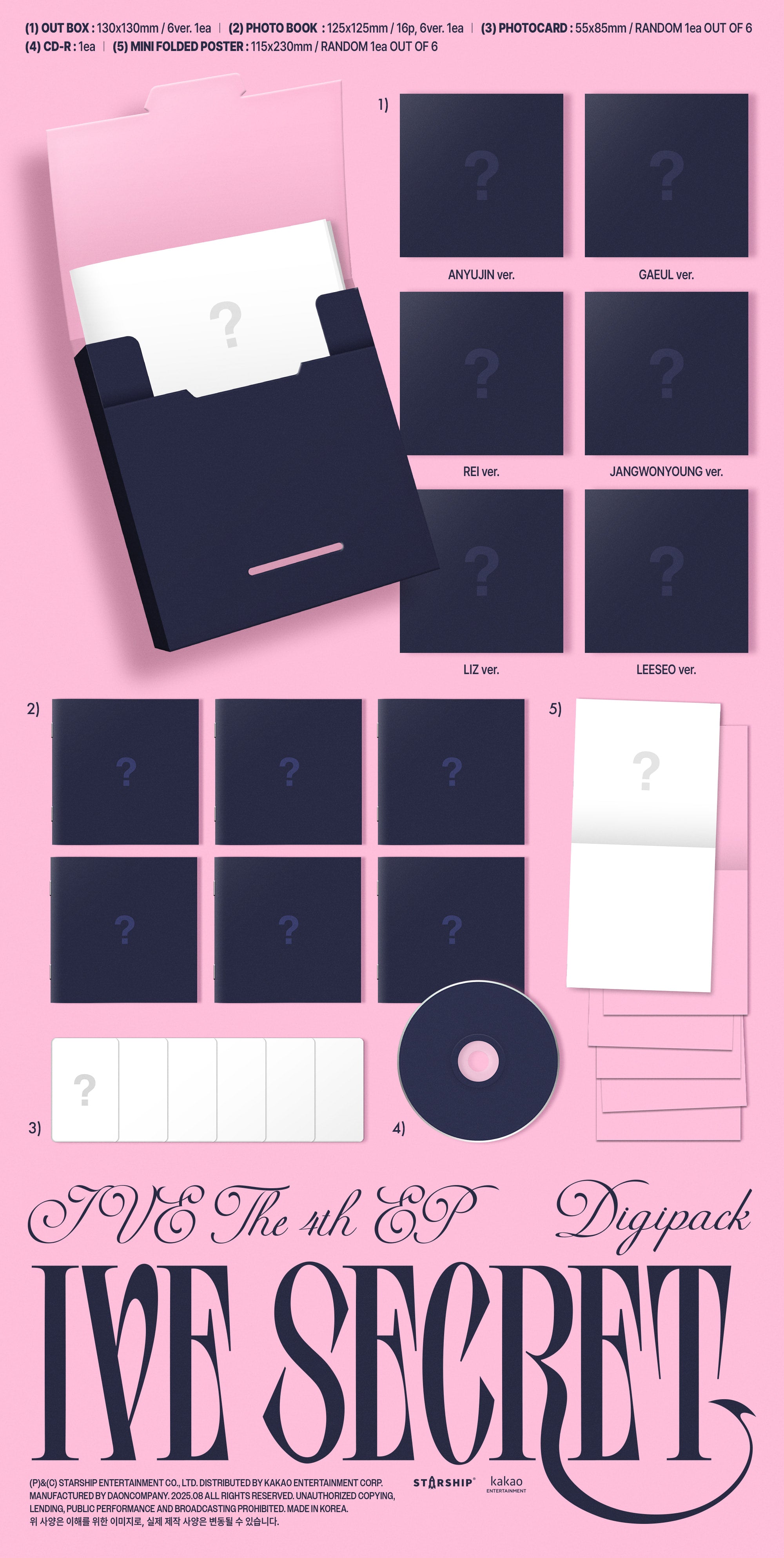 [Pre-Order] IVE THE 4th EP [IVE SECRET] (Digipack Ver.)