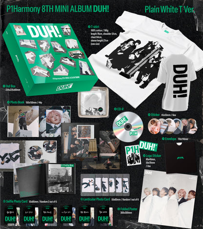 P1Harmony 8th Mini Album [DUH!] (Plain White T Ver.)