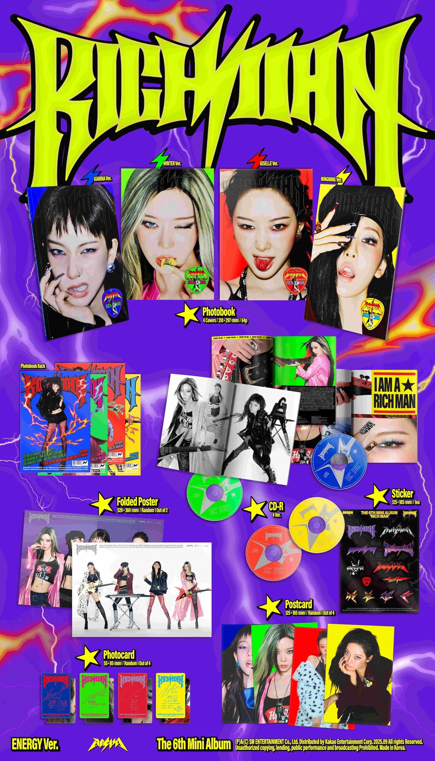 [Pre-Order] aespa 6th Mini Album [Rich Man] (ENERGY Ver.)