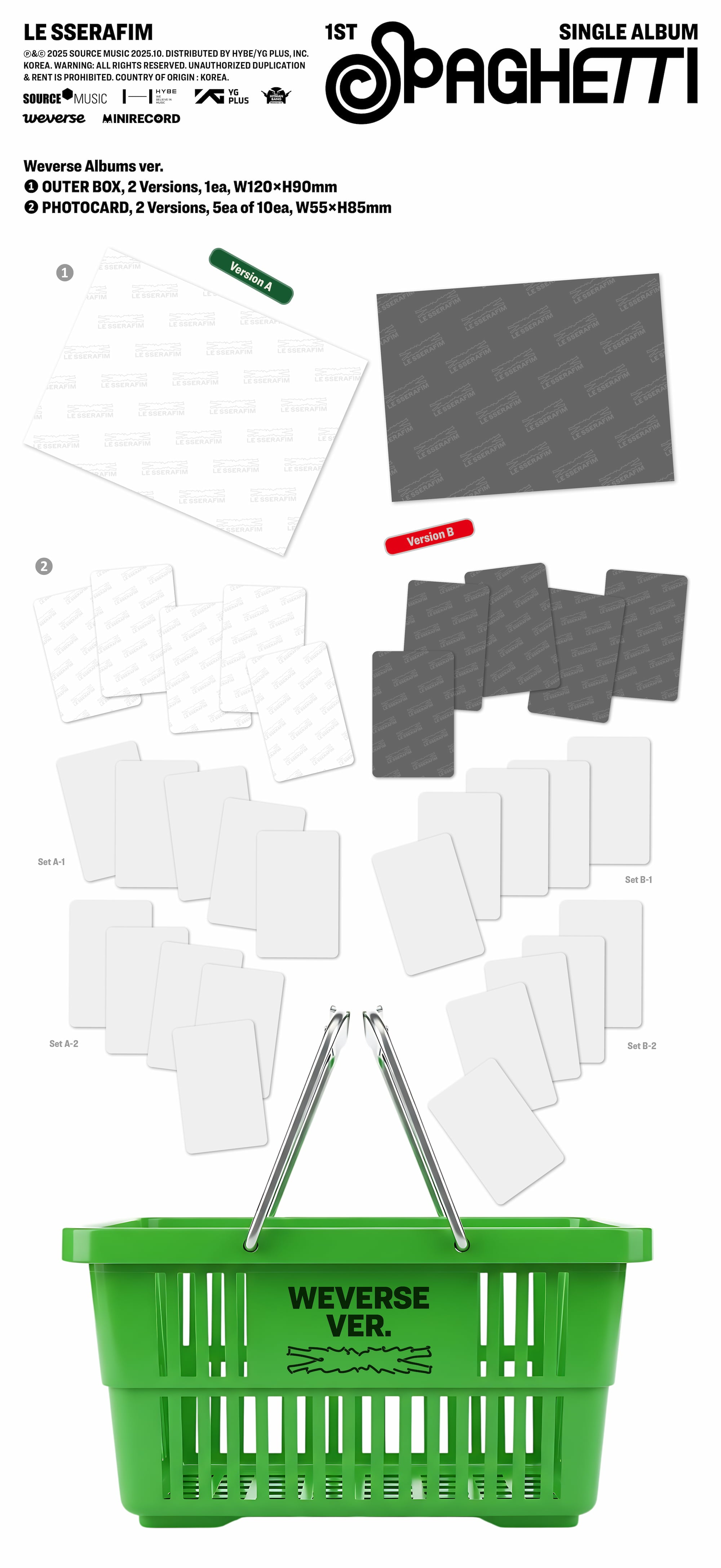 [PRE-ORDER] LE SSERAFIM 1st Single Album 'SPAGHETTI' (Weverse Albums ver.)