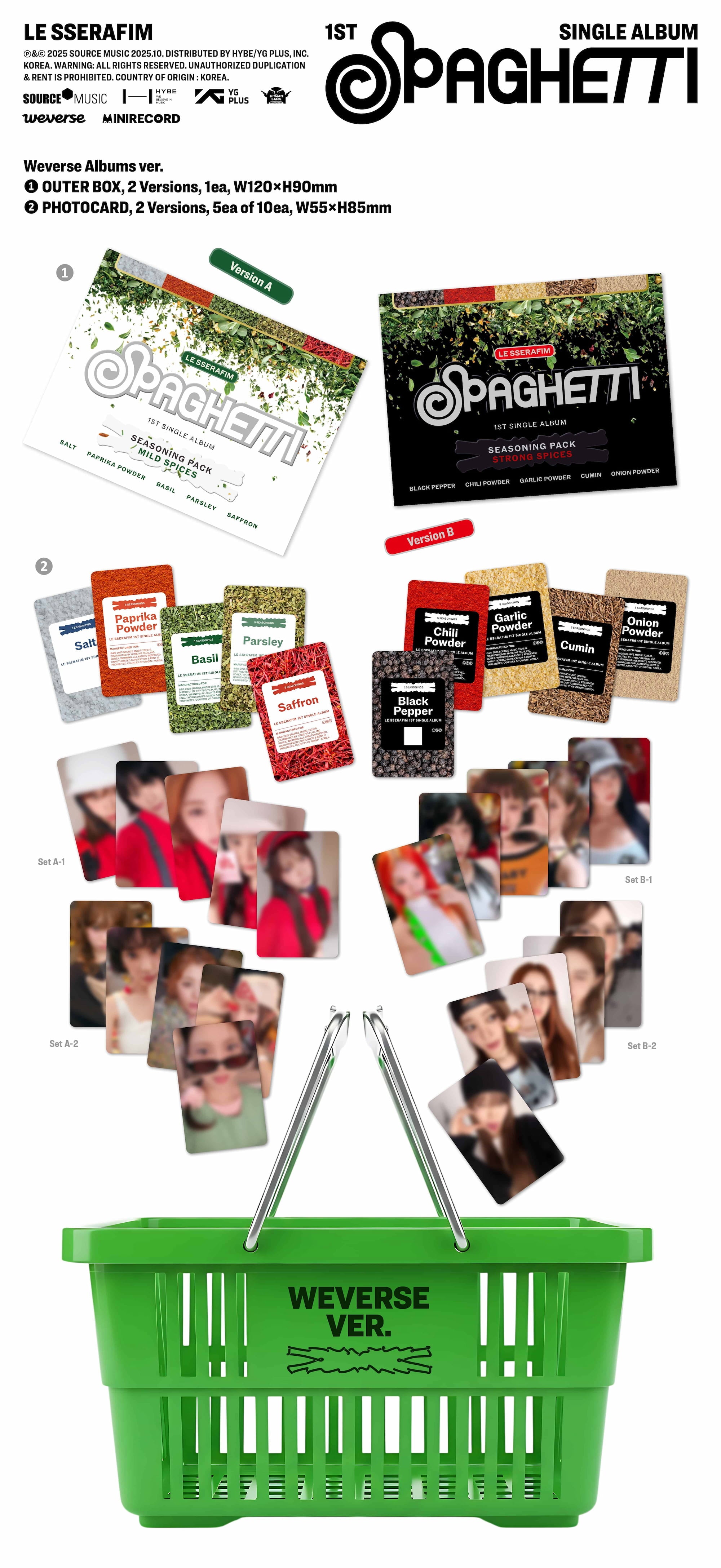 [PRE-ORDER] LE SSERAFIM 1st Single Album 'SPAGHETTI' (Weverse Albums ver.)