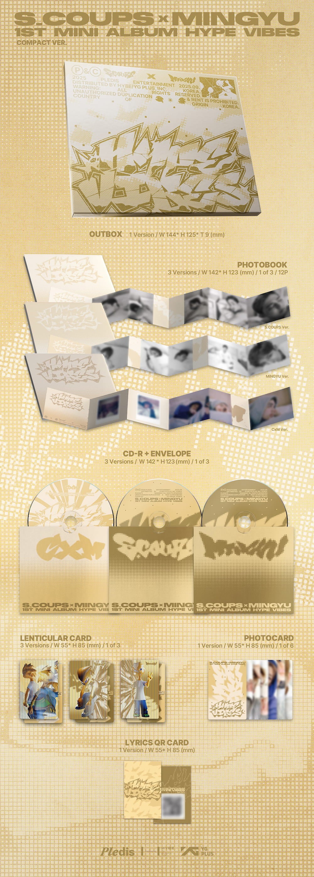 [Pre-Order] S.COUPS X MINGYU 1st Mini Album ‘HYPE VIBES’ COMPACT Ver.