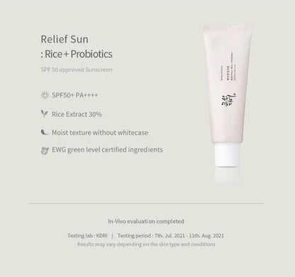 Beauty of Joseon Relief Sun : Rice + Probiotics 50ml