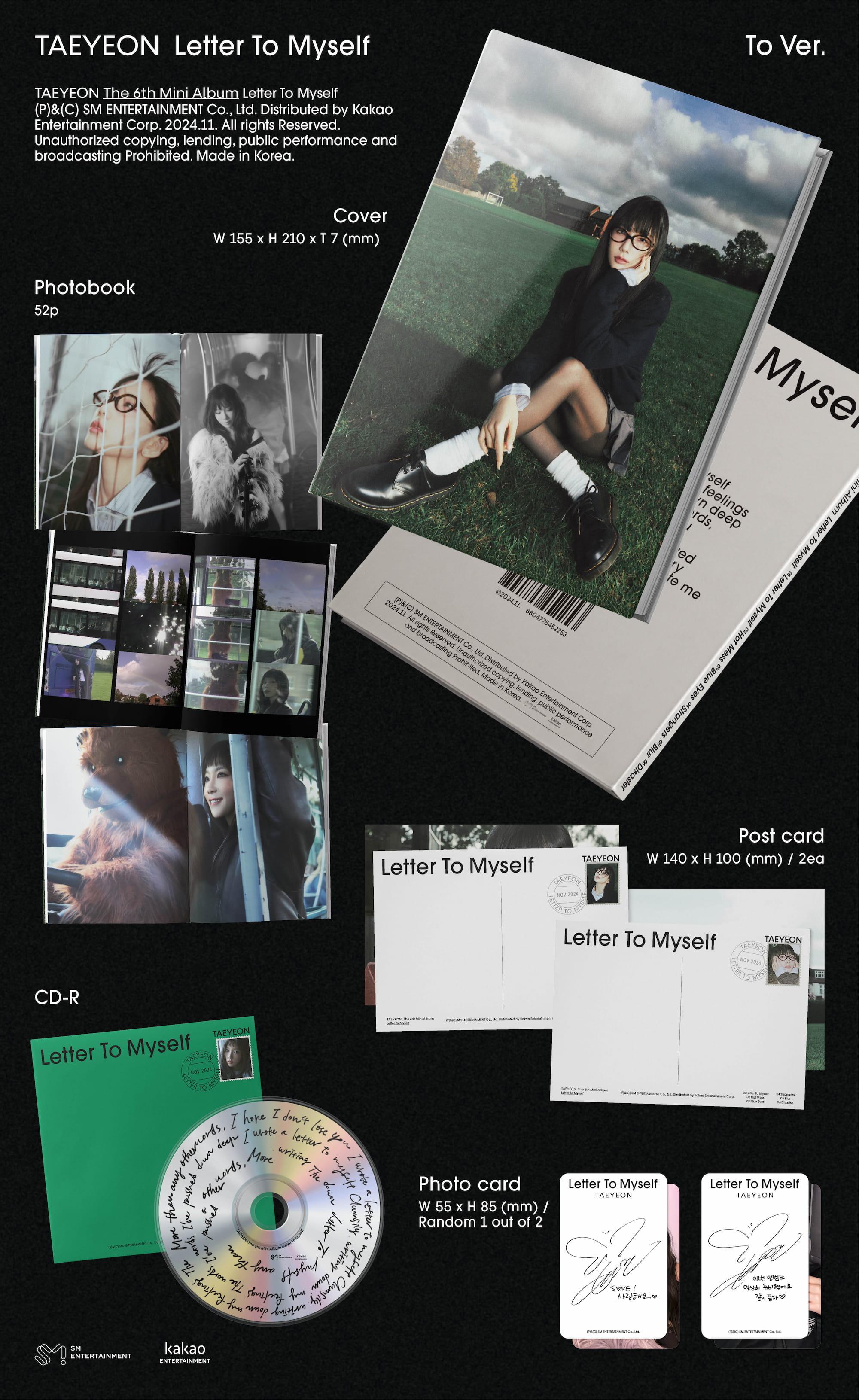 TAEYEON - 6th Mini Album [Letter To Myself] (TO ver.)
