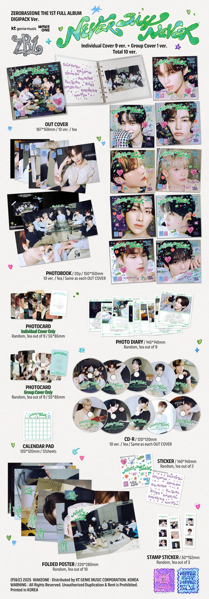 [Pre-Order] ZEROBASEONE THE 1ST FULL ALBUM [NEVER SAY NEVER] DIGIPACK Ver.