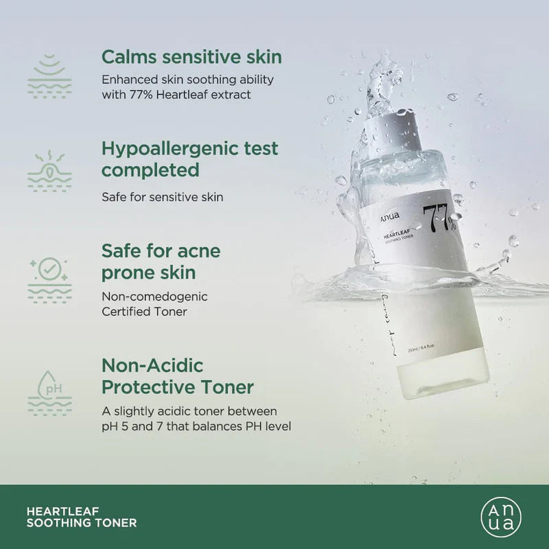 Anua HEARTLEAF 77% SOOTHING TONER 250ml