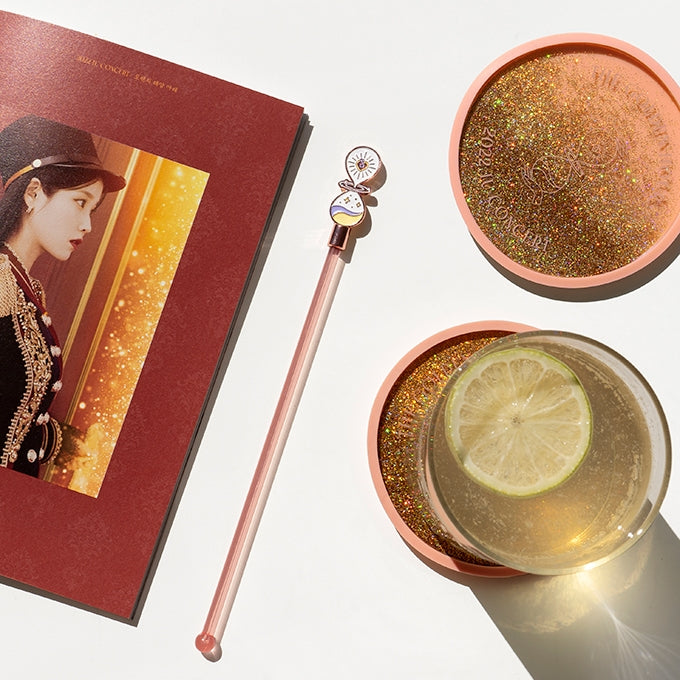 [2022 THE GOLDEN HOUR] IU OFFICIAL GLITTER COASTER & MUDDLER SET