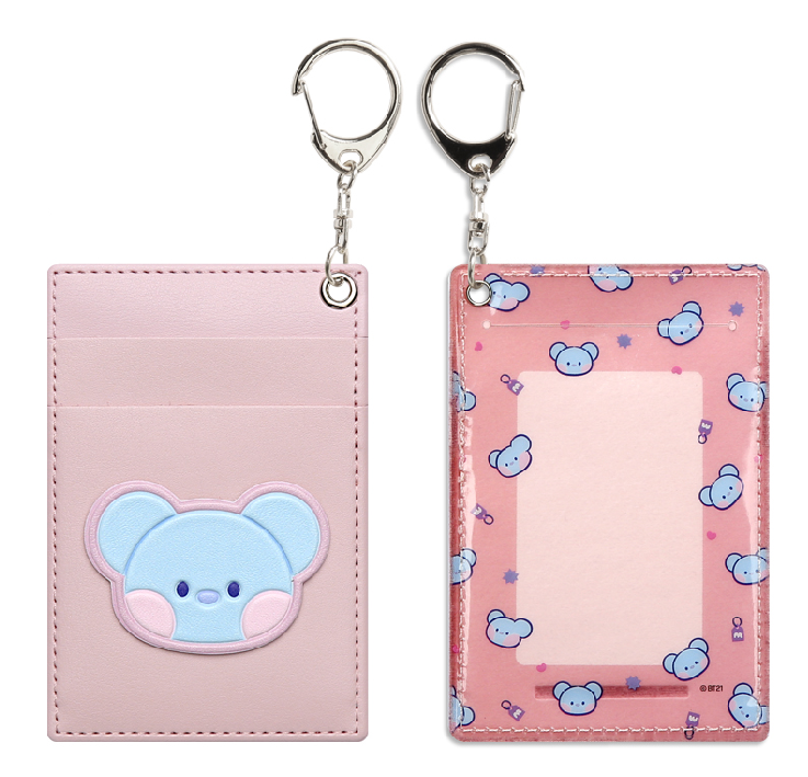 BT21 minini LEATHER PATCH CARD HOLDER