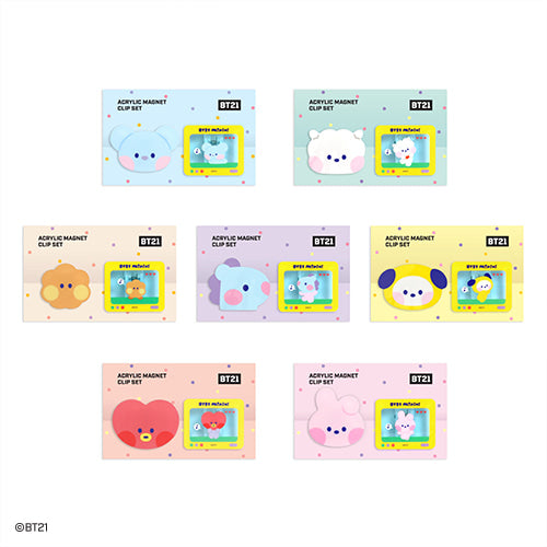 BT21 minini Acrylic Magnet clip Set