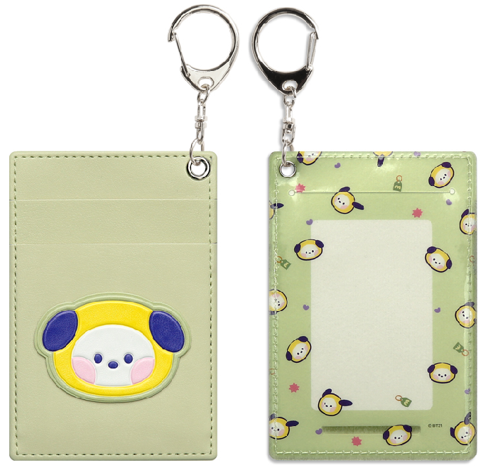 BT21 minini LEATHER PATCH CARD HOLDER